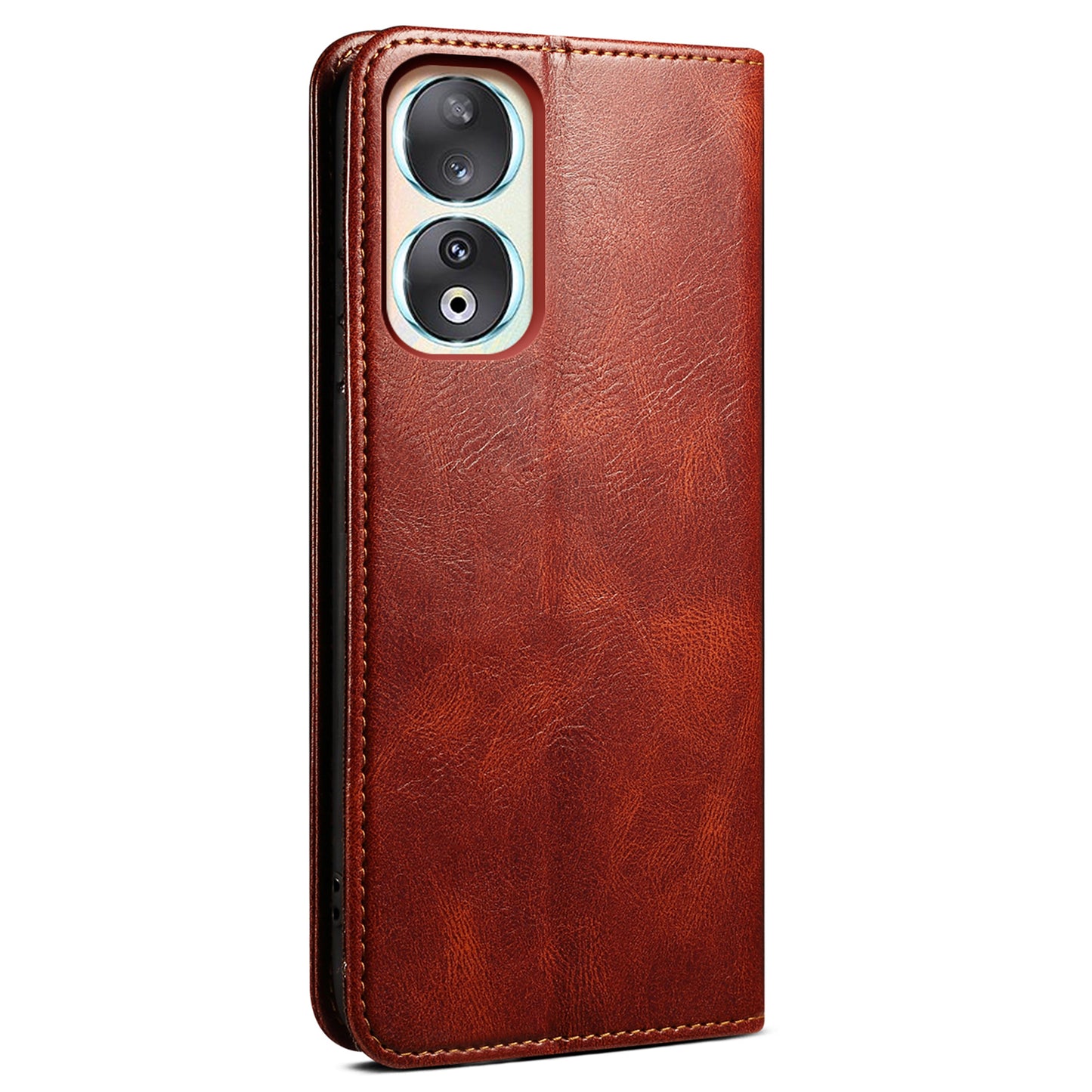 For Honor 90 Wallet Case PU Leather Waxy Crazy Horse Texture Stand Phone Cover
