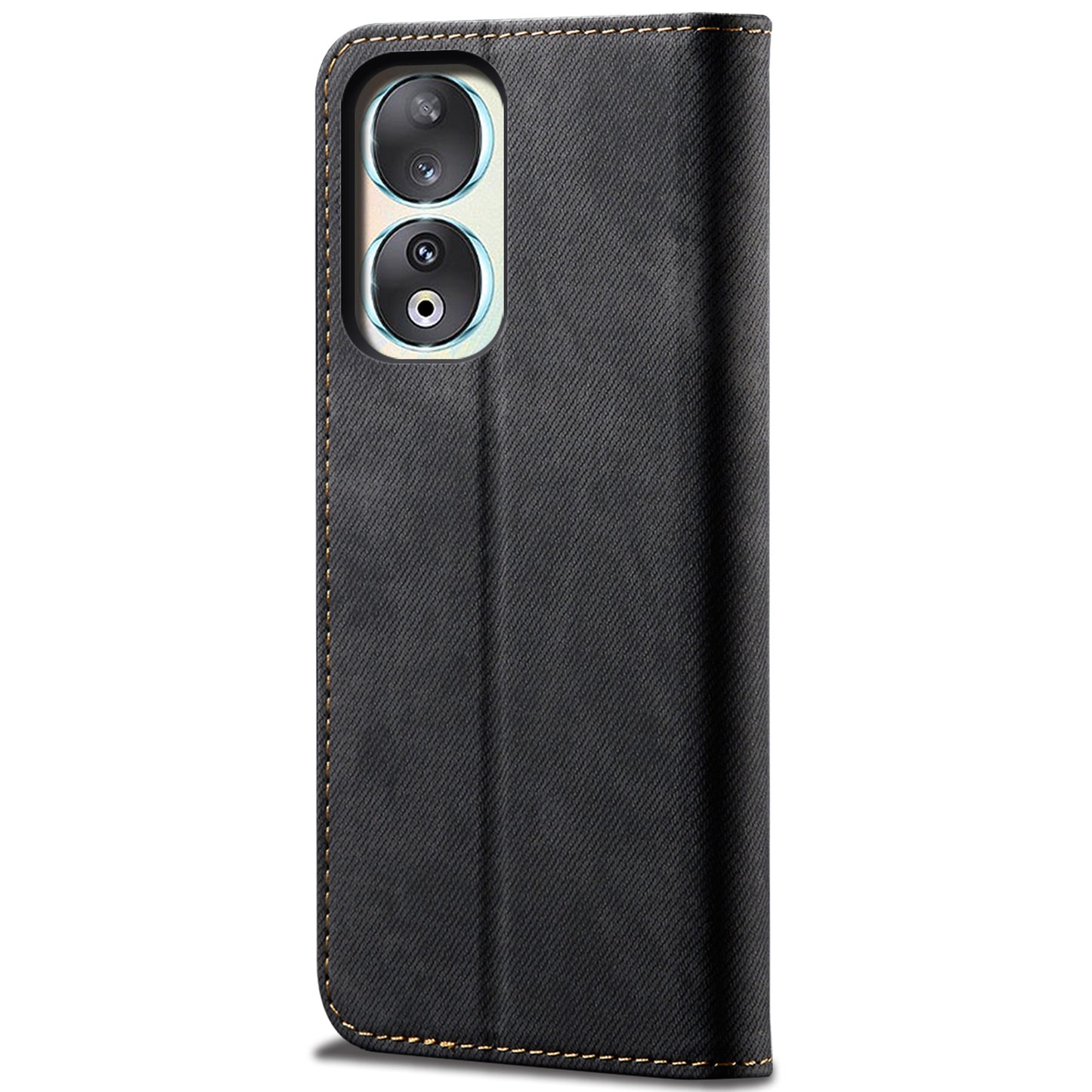 For Honor 90 Leather Flip Phone Case Jeans Cloth Texture Wallet Stand Cover