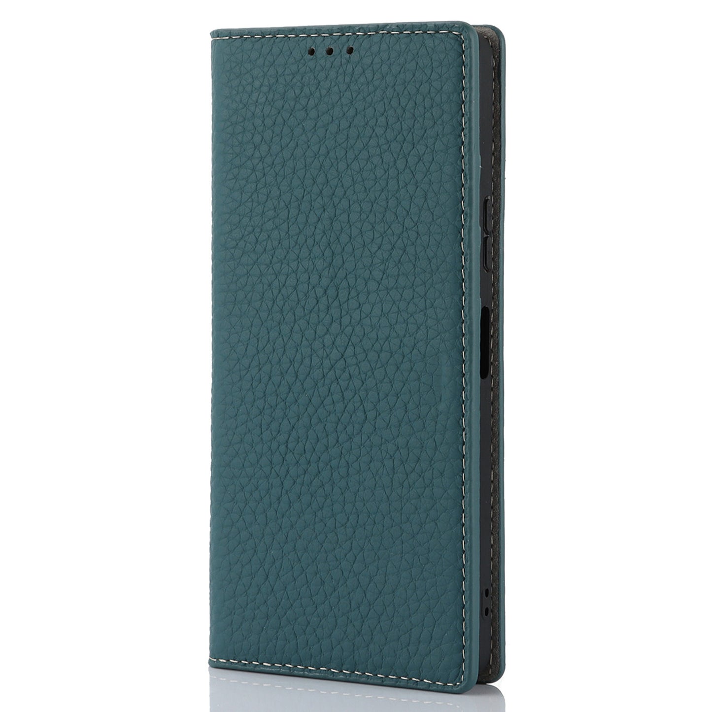 Flip Cover for Sony Xperia 10 V Litchi Texture Genuine Cow Leather Phone Case Stand Wallet with Strap
