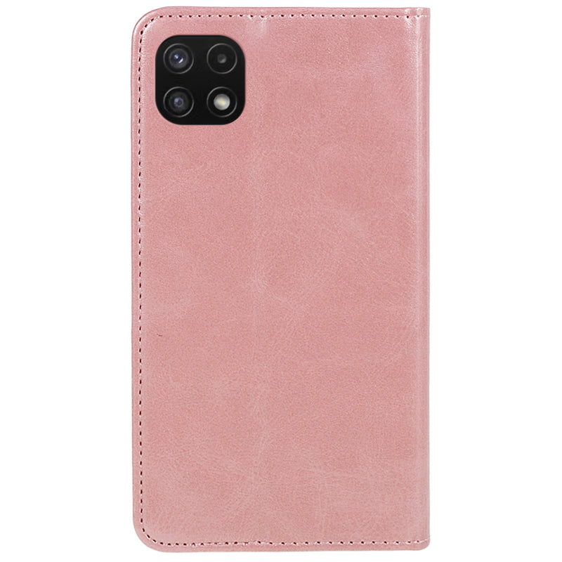 For Samsung Galaxy A22 5G (EU Version) TPU+PU Leather Case Calf Texture Wallet Anti-drop Phone Stand Cover