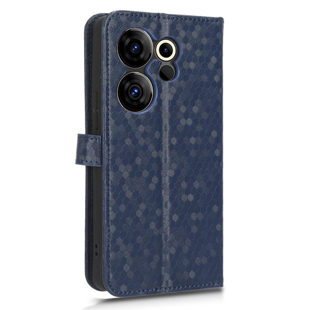 For Tecno Camon 20 Premier 5G PU Leather Wallet Case Dot Imprinted Phone Cover with Stand