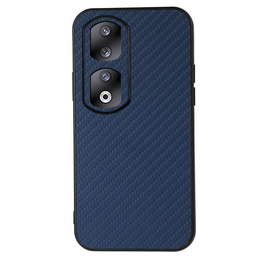 For Honor 90 Pro Drop-proof Cover Carbon Fiber Texture PU Leather Coated TPU Phone Case