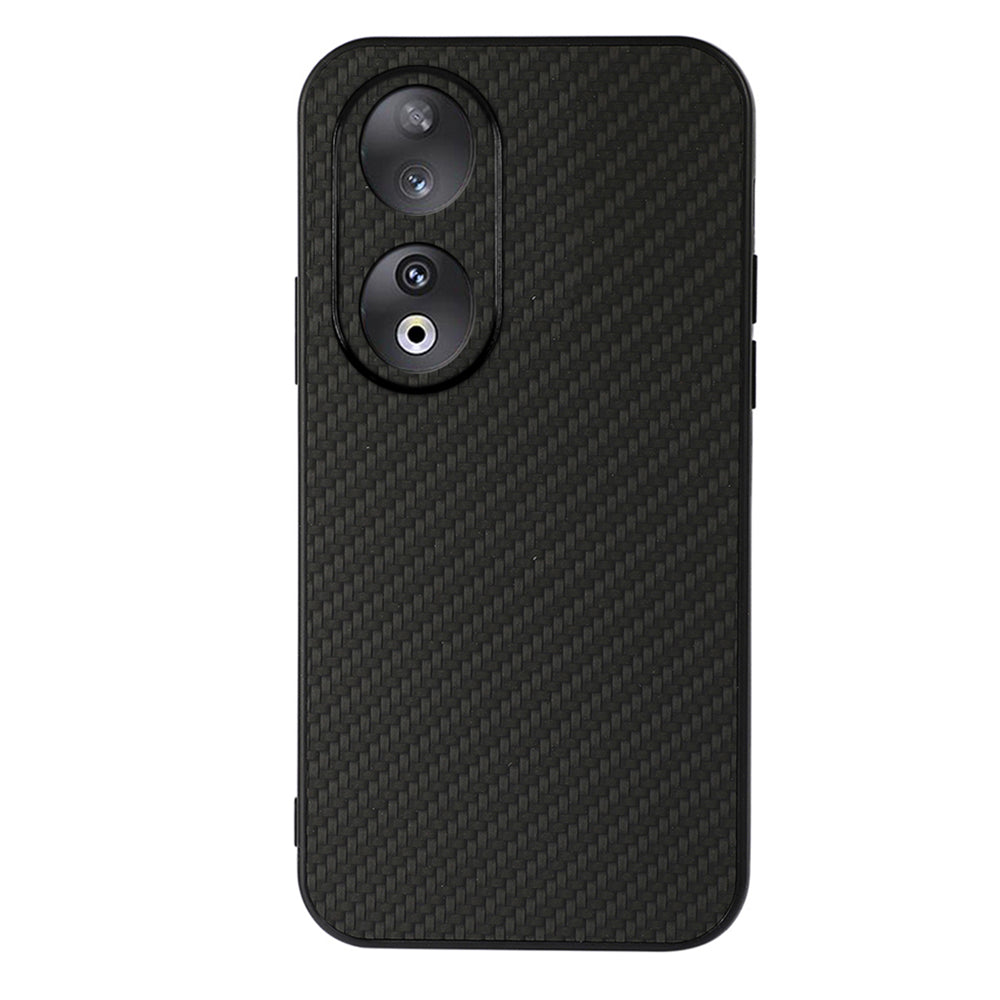 For Honor 90 Carbon Fiber Texture PU Leather Coated TPU Case Anti-drop Phone Cover