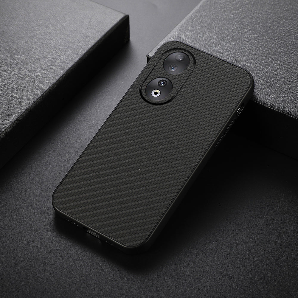 For Honor 90 Carbon Fiber Texture PU Leather Coated TPU Case Anti-drop Phone Cover