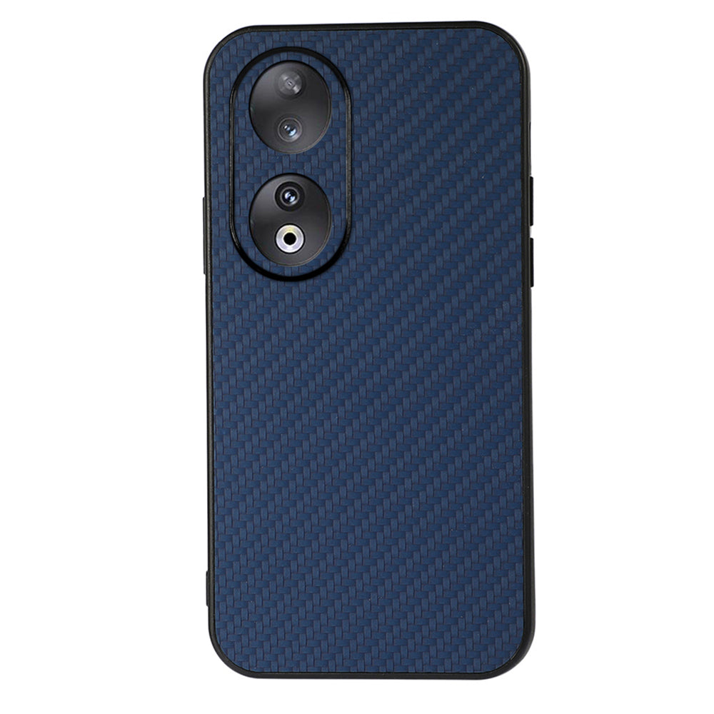 For Honor 90 Carbon Fiber Texture PU Leather Coated TPU Case Anti-drop Phone Cover
