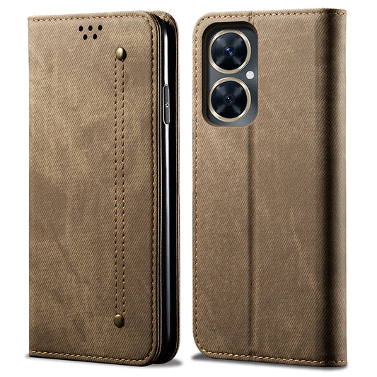 For Huawei Nova 11i / Maimang 20 / Enjoy 60 Pro PU Leather Case Stand Wallet Jeans Cloth Texture Phone Cover