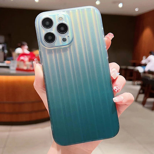 For iPhone 14 Pro Max Suitcase-Shaped Acrylic+TPU Phone Case Laser IMD Design Mobile Phone Cover Shell