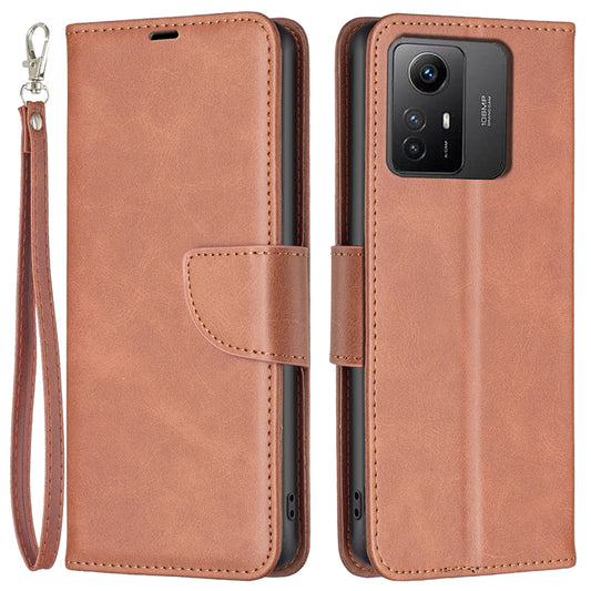 Wallet Phone Case for Xiaomi Redmi Note 12S 4G , Textured Stand Shell Solid Color PU Leather Cover