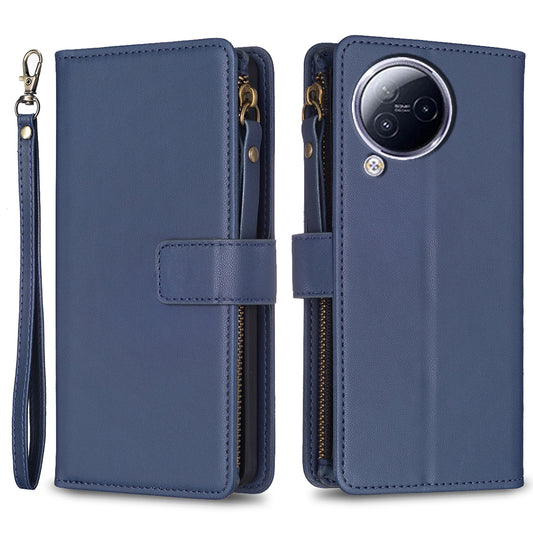 BF Style-19 for Xiaomi Civi 3 5G Zipper Pocket PU Leather Case Bump Proof Phone Cover with Wallet Stand