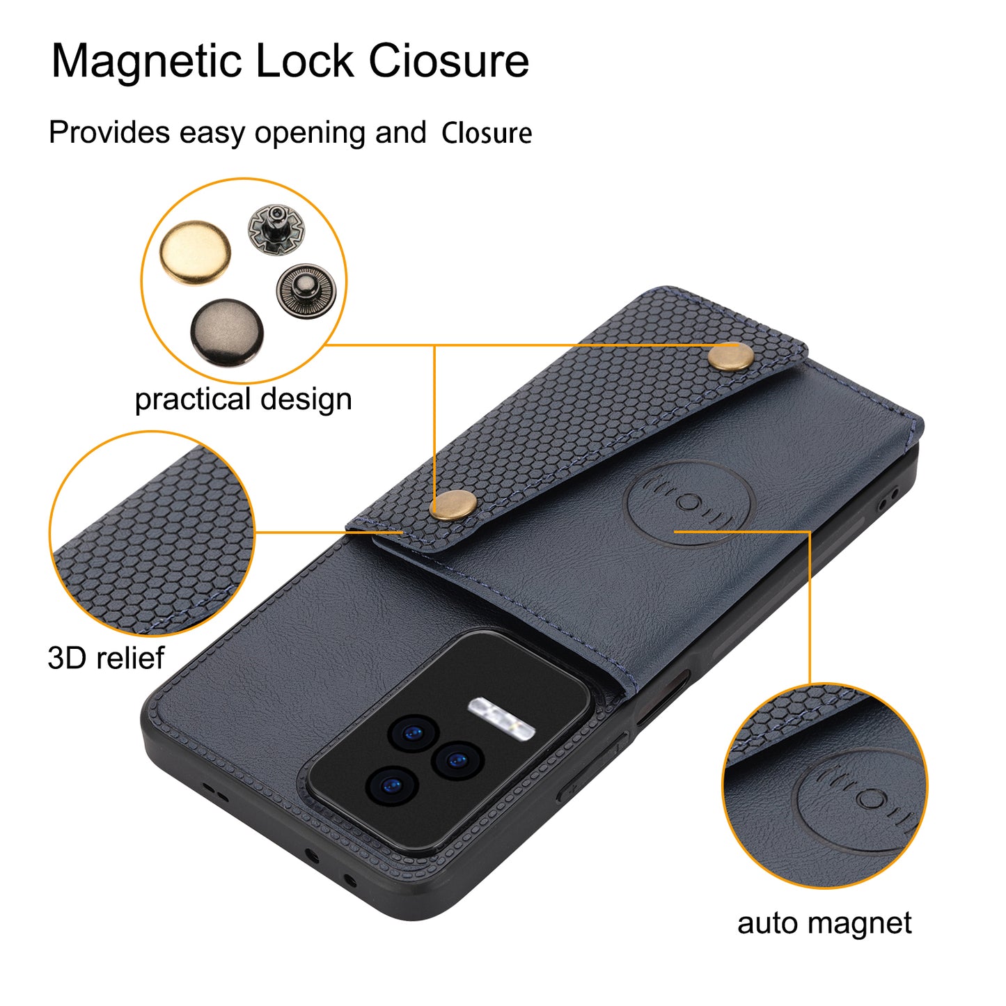 For Xiaomi Redmi K40S 5G / Poco F4 5G Card Holder Kickstand PU Leather Coated TPU Anti-fall Phone Cover