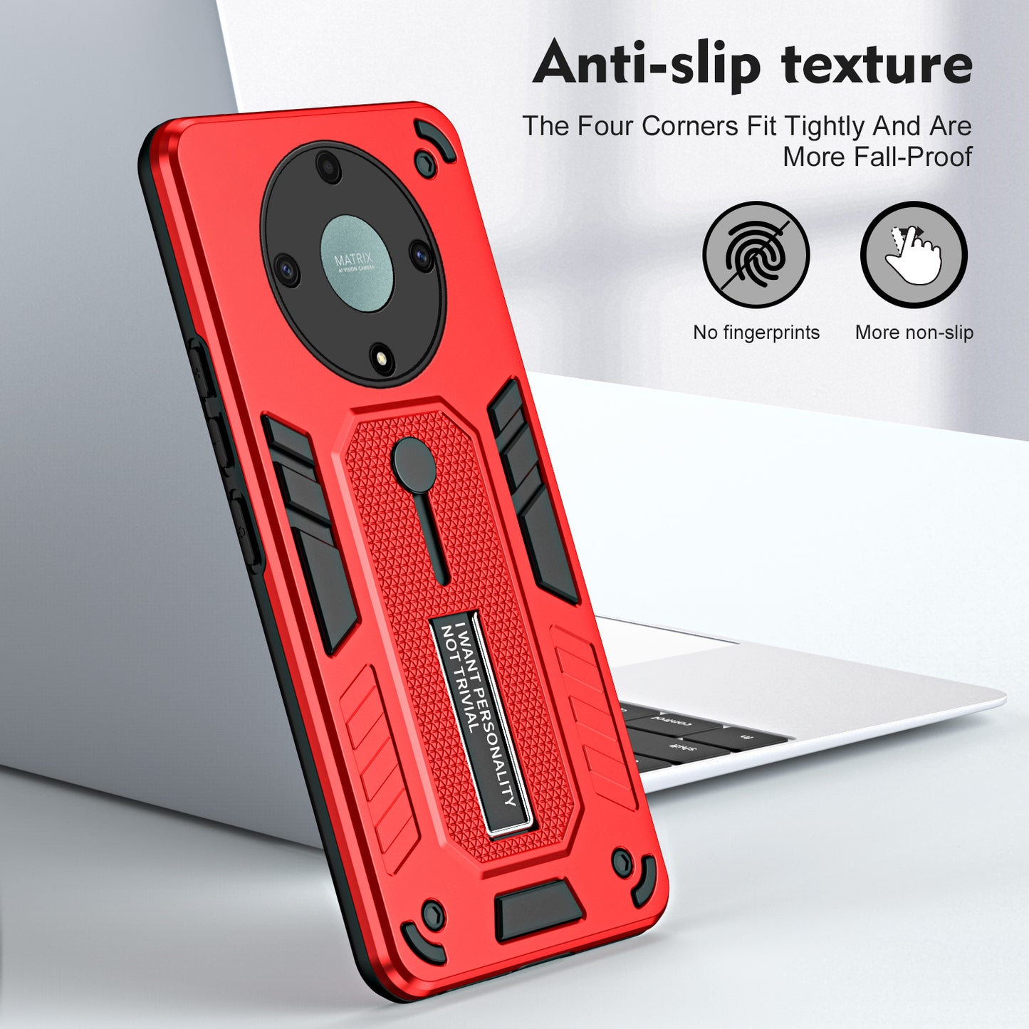 For Honor X9a 5G / X40 5G / Magic5 Lite 5G Metal Kickstand Phone Case Silicone Ring Strap TPU+PC Cover