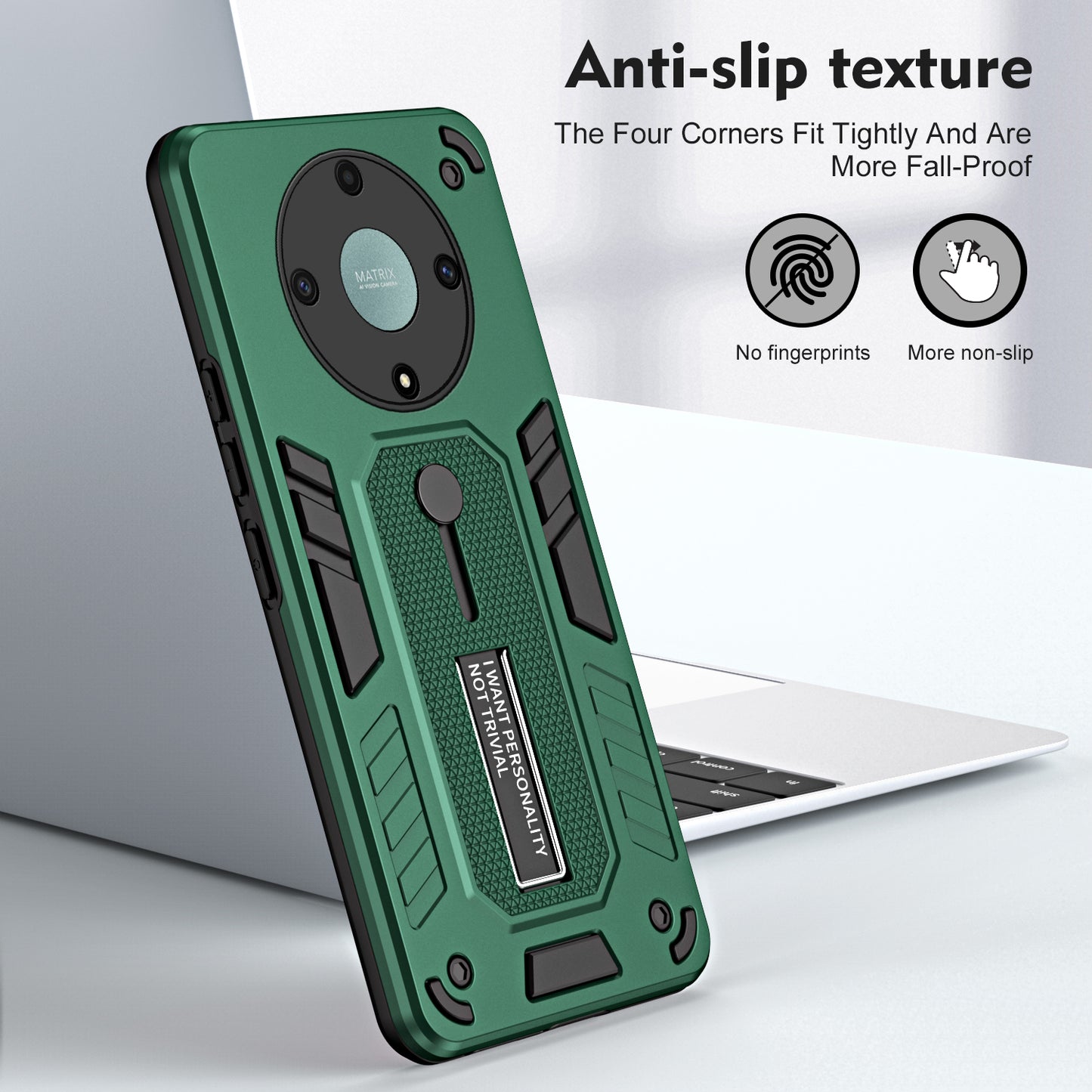 For Honor X9a 5G / X40 5G / Magic5 Lite 5G Metal Kickstand Phone Case Silicone Ring Strap TPU+PC Cover
