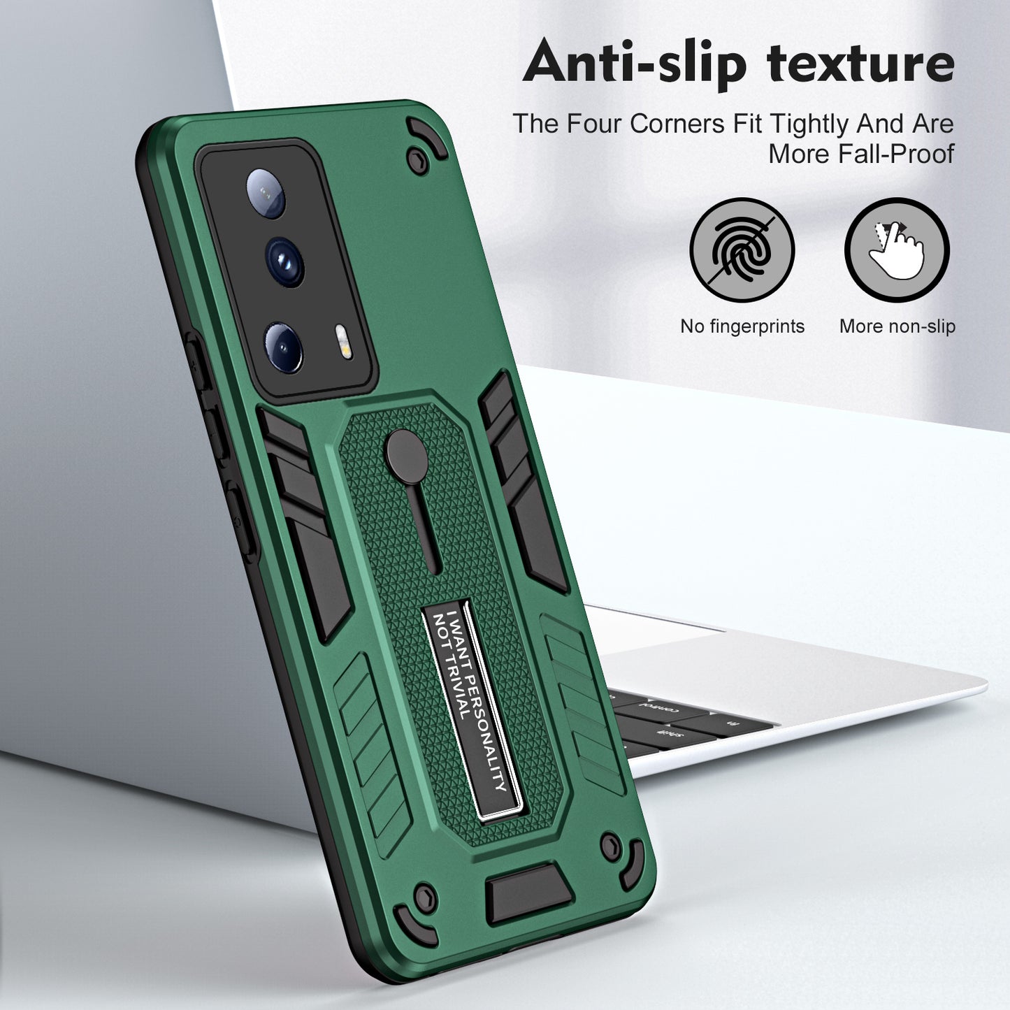 For Xiaomi 13 Lite / Civi 2 5G Hidden Kickstand Cover Silicone Ring Strap TPU+PC Mobile Case