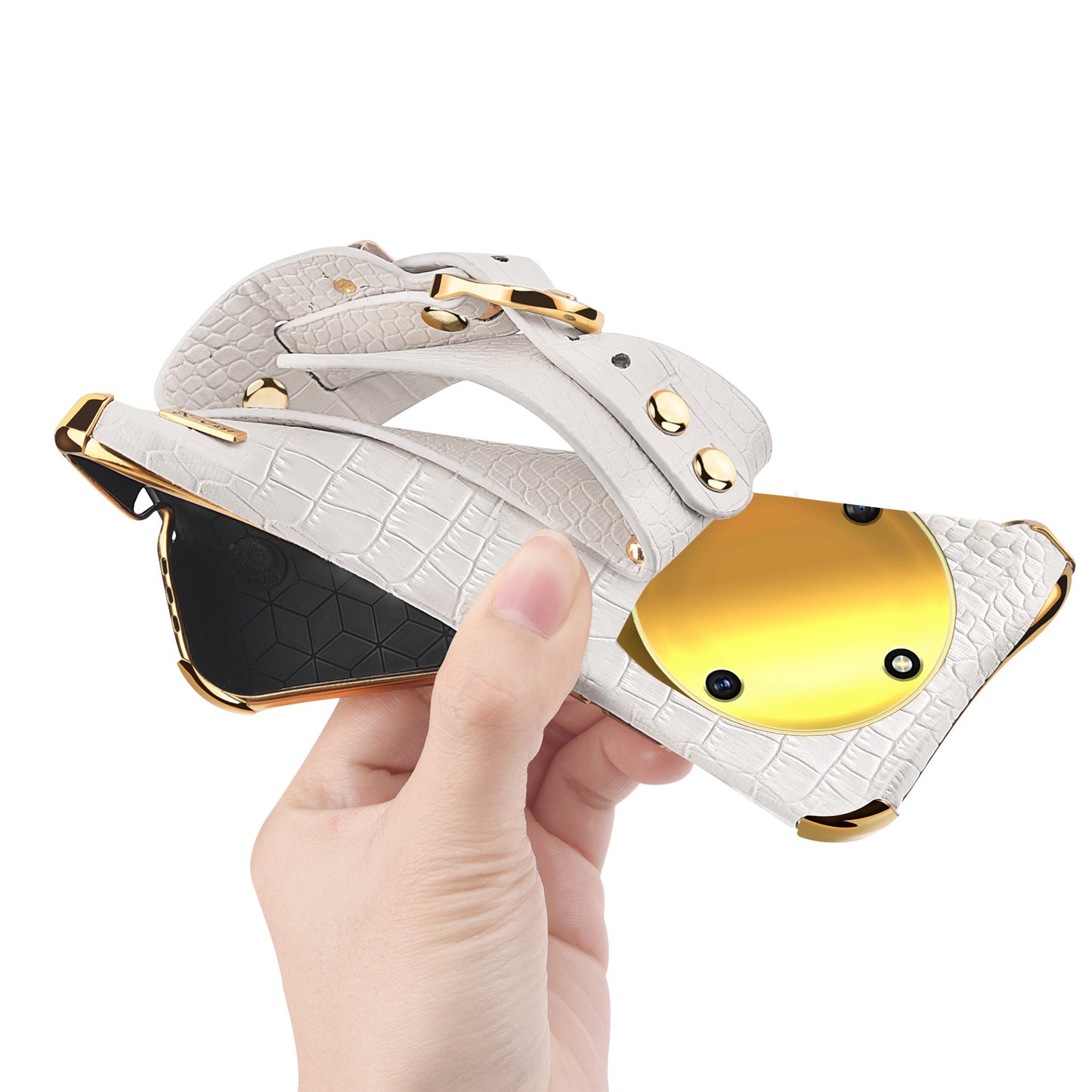 Wristband Kickstand Phone for Honor X40 5G , Electroplating PU Leather Coated TPU Anti-drop Cover