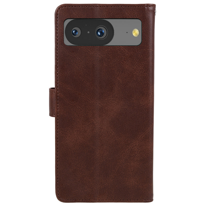 For Google Pixel 8 PU Leather Wallet Phone Case Calf Texture Anti-drop Stand Cover