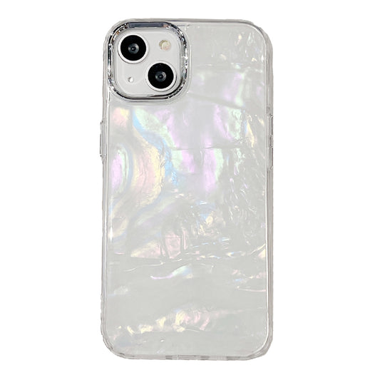 For iPhone 13 Phone Case Electroplating Fancy Colorful Shell Texture Acrylic+TPU Phone Cover