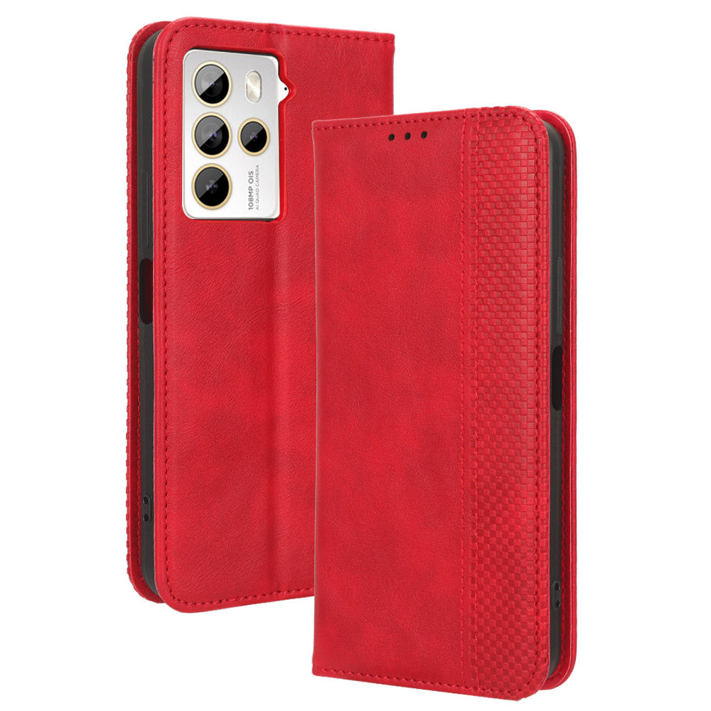 For HTC U23 Pro 5G Shockproof Phone Shell PU Leather Retro Phone Case Shockproof Stand Wallet Cover