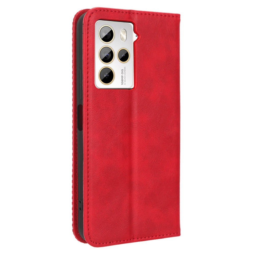 For HTC U23 Pro 5G Shockproof Phone Shell PU Leather Retro Phone Case Shockproof Stand Wallet Cover