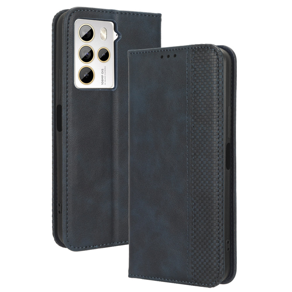 For HTC U23 Pro 5G Shockproof Phone Shell PU Leather Retro Phone Case Shockproof Stand Wallet Cover