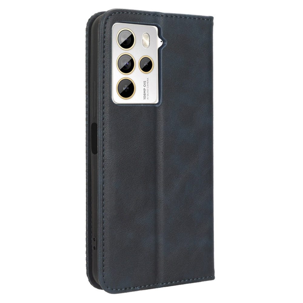 For HTC U23 Pro 5G Shockproof Phone Shell PU Leather Retro Phone Case Shockproof Stand Wallet Cover