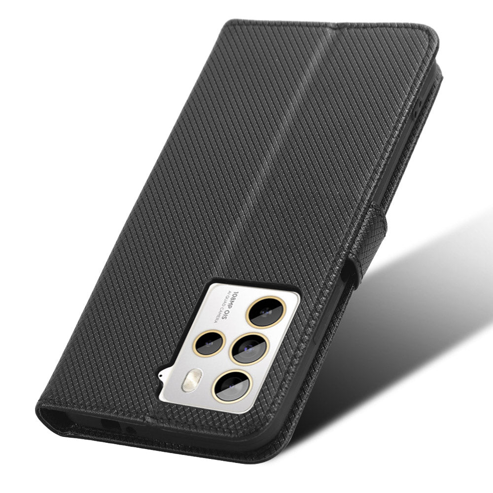 For HTC U23 Pro 5G Anti-Scratch Cover Wallet Shockproof Diamond Texture PU Leather Stand Case