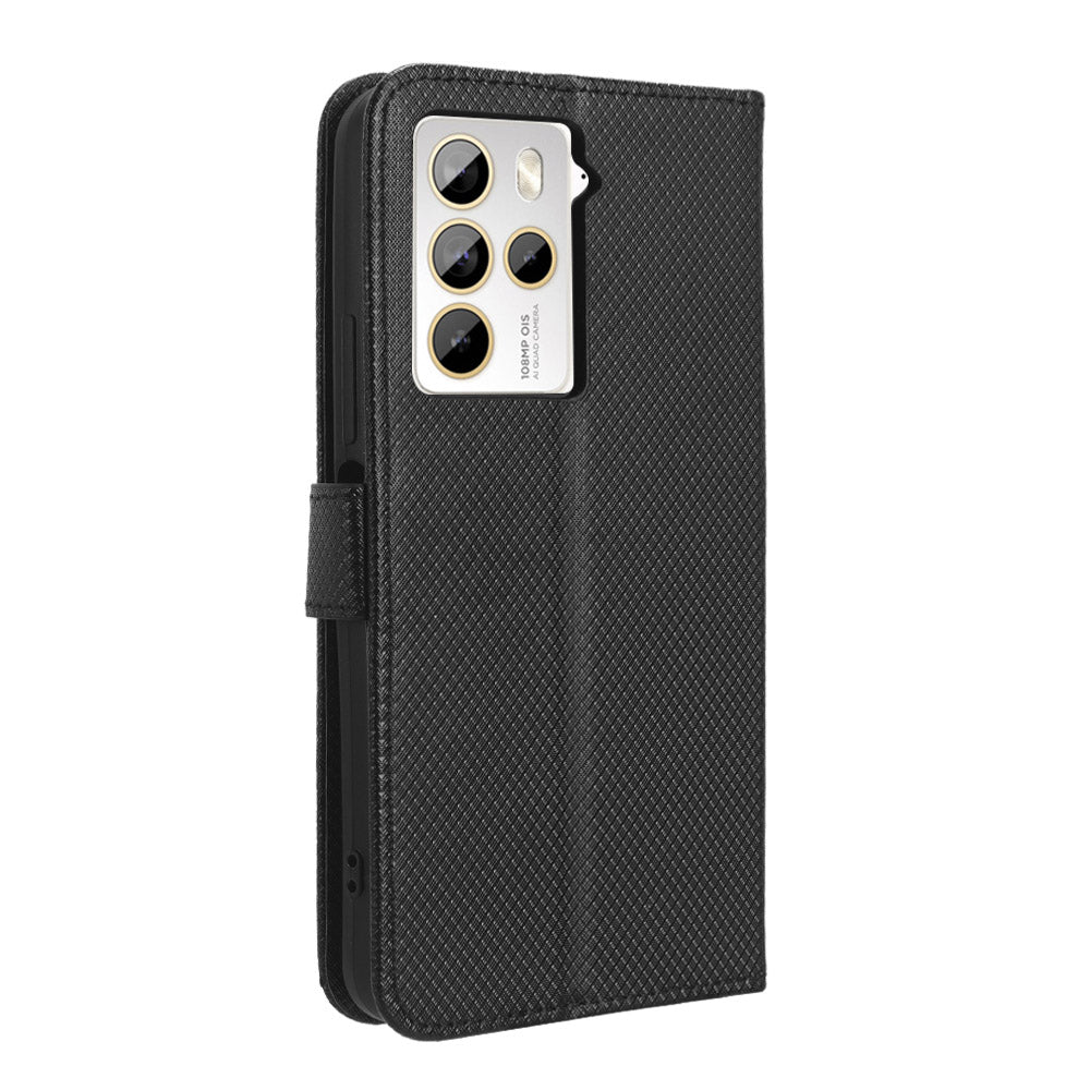 For HTC U23 Pro 5G Anti-Scratch Cover Wallet Shockproof Diamond Texture PU Leather Stand Case