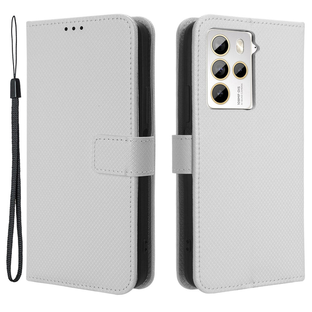 For HTC U23 Pro 5G Anti-Scratch Cover Wallet Shockproof Diamond Texture PU Leather Stand Case