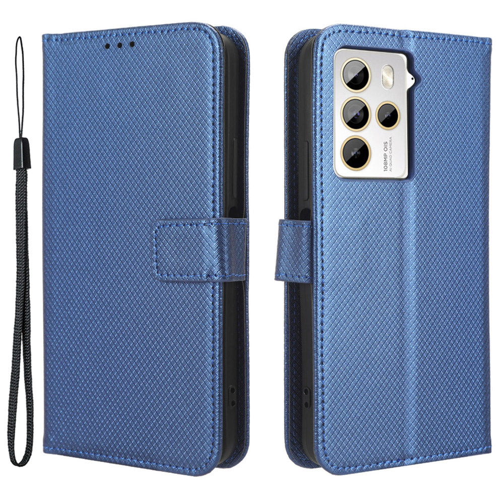For HTC U23 Pro 5G Anti-Scratch Cover Wallet Shockproof Diamond Texture PU Leather Stand Case