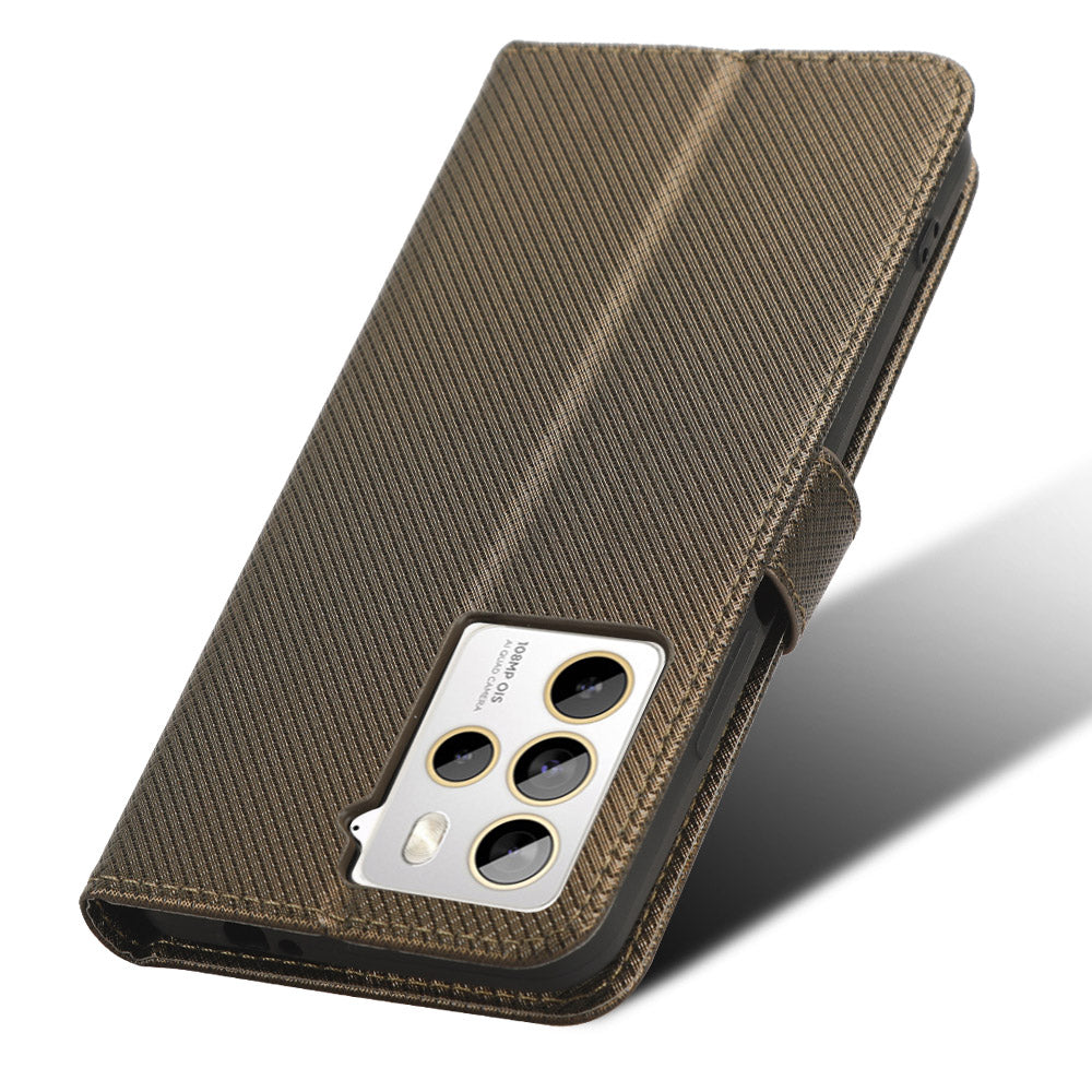 For HTC U23 Pro 5G Anti-Scratch Cover Wallet Shockproof Diamond Texture PU Leather Stand Case