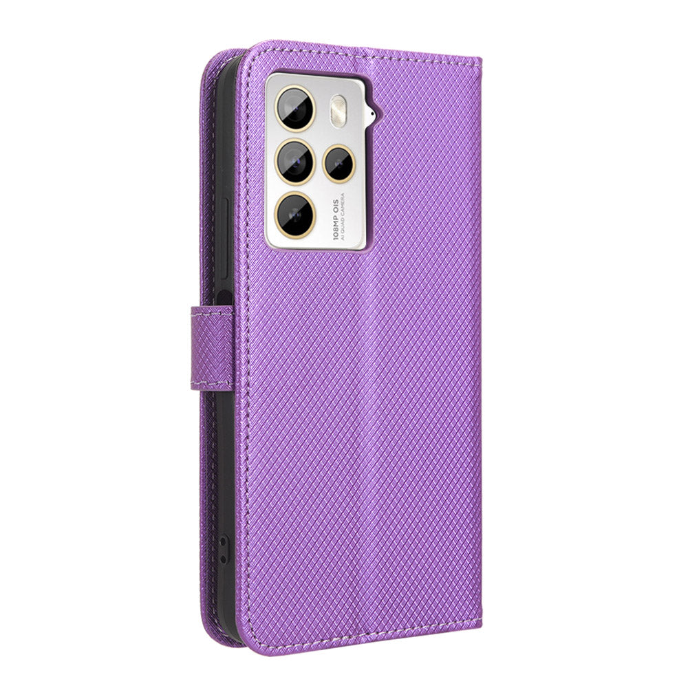 For HTC U23 Pro 5G Anti-Scratch Cover Wallet Shockproof Diamond Texture PU Leather Stand Case