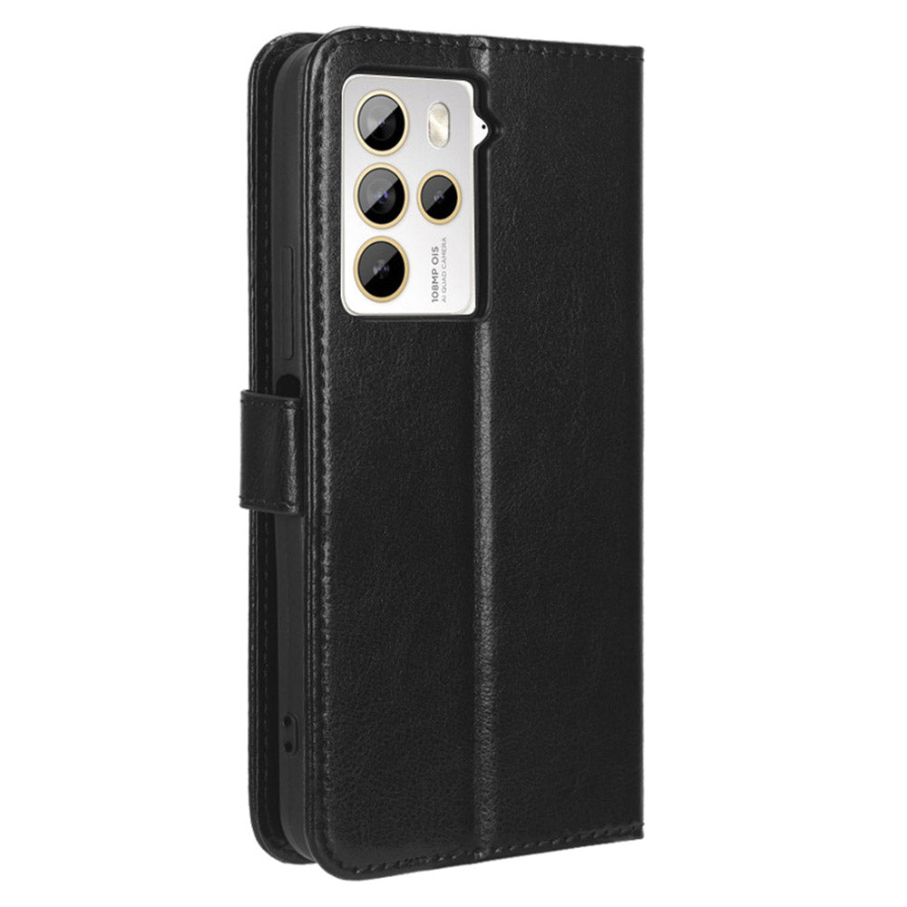 For HTC U23 Pro 5G Stand Wallet Crazy Horse Texture Flip Case PU Leather Phone Cover