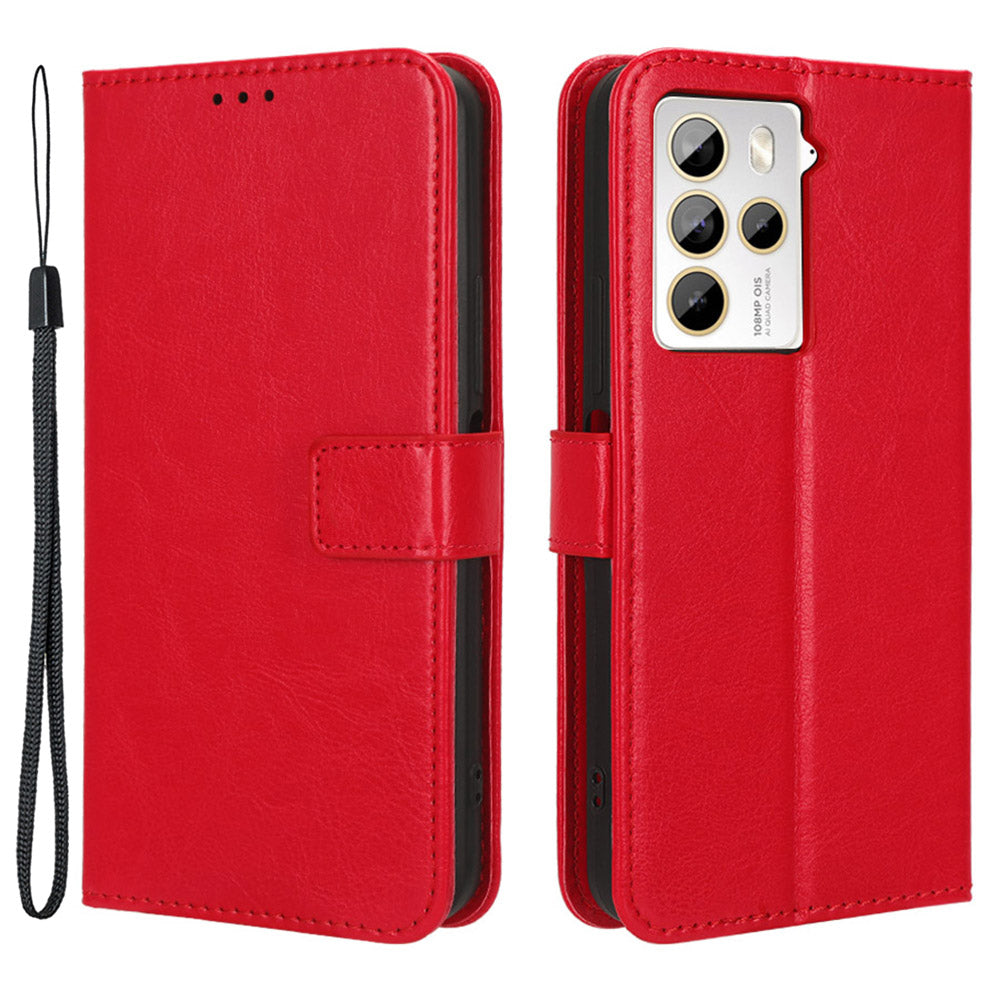 For HTC U23 Pro 5G Stand Wallet Crazy Horse Texture Flip Case PU Leather Phone Cover