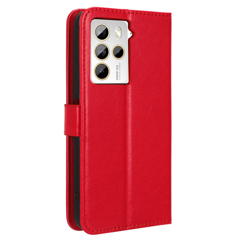 For HTC U23 Pro 5G Stand Wallet Crazy Horse Texture Flip Case PU Leather Phone Cover