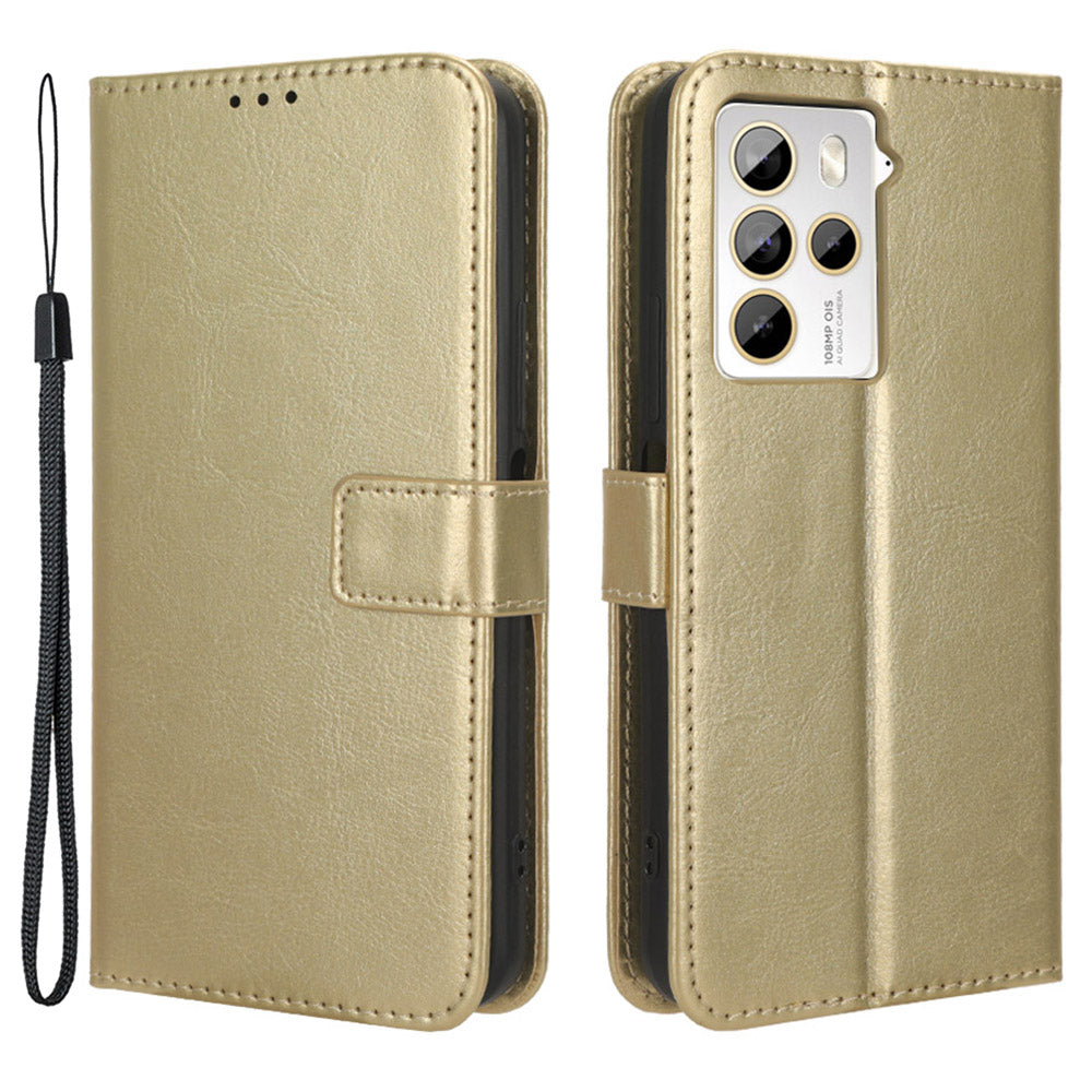 For HTC U23 Pro 5G Stand Wallet Crazy Horse Texture Flip Case PU Leather Phone Cover
