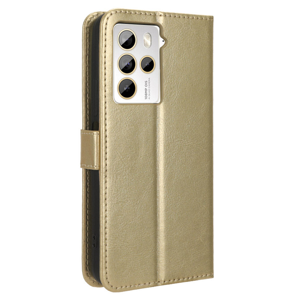 For HTC U23 Pro 5G Stand Wallet Crazy Horse Texture Flip Case PU Leather Phone Cover