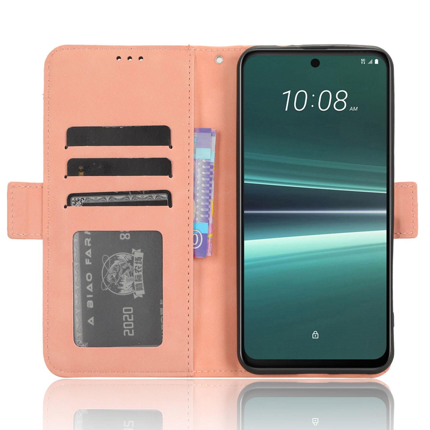 For HTC U23 Pro 5G Multiple Card Slots Cell Phone Cover PU Leather Case with Stand Wallet