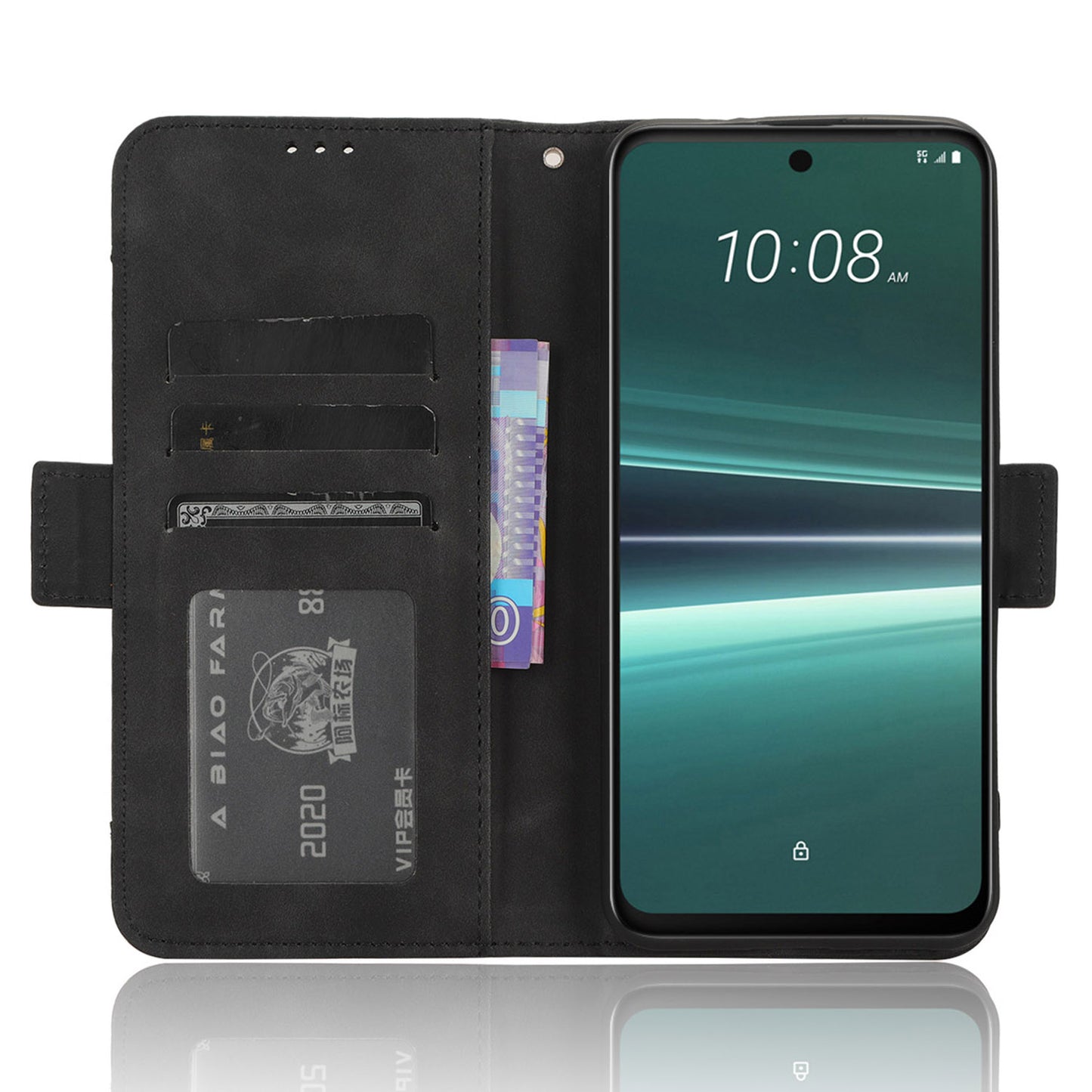 For HTC U23 Pro 5G Multiple Card Slots Cell Phone Cover PU Leather Case with Stand Wallet
