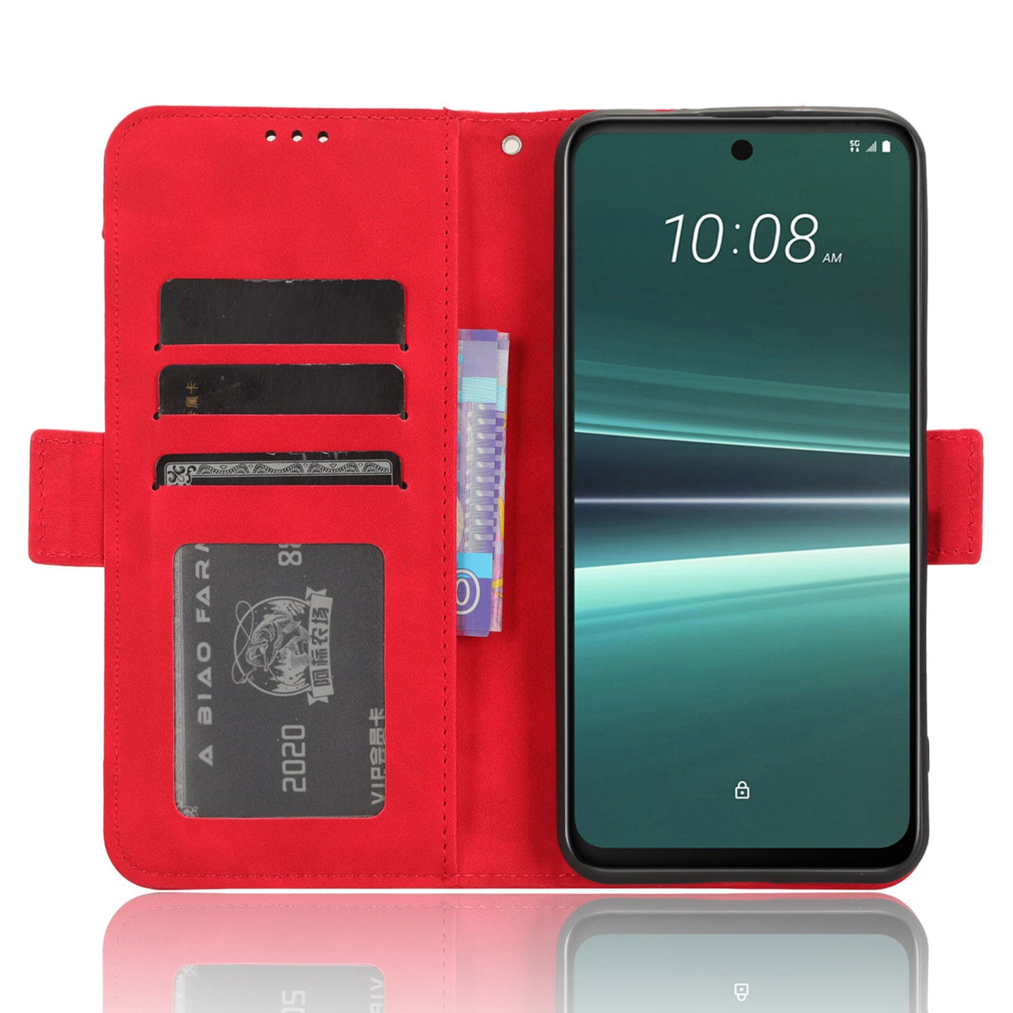 For HTC U23 Pro 5G Multiple Card Slots Cell Phone Cover PU Leather Case with Stand Wallet