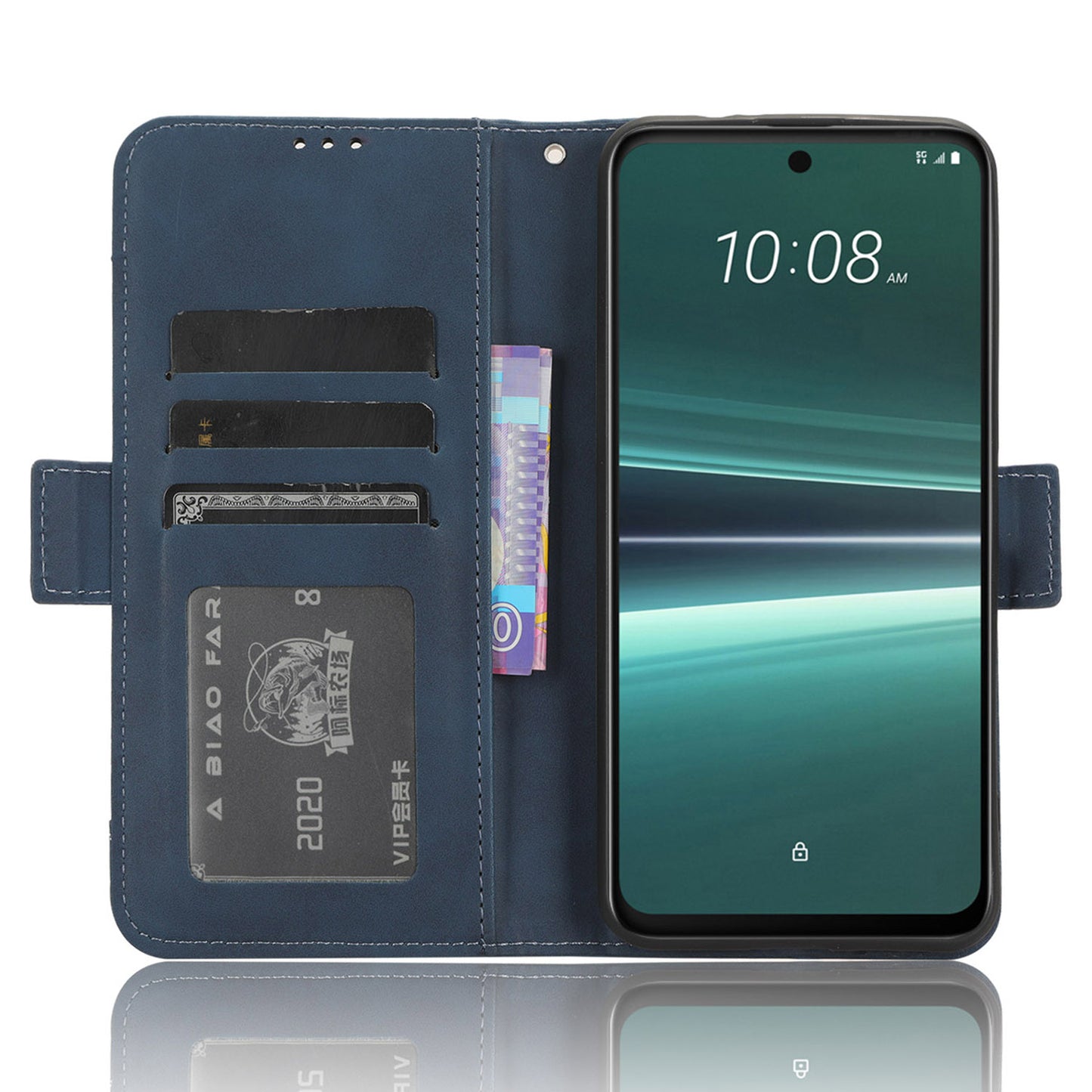 For HTC U23 Pro 5G Multiple Card Slots Cell Phone Cover PU Leather Case with Stand Wallet