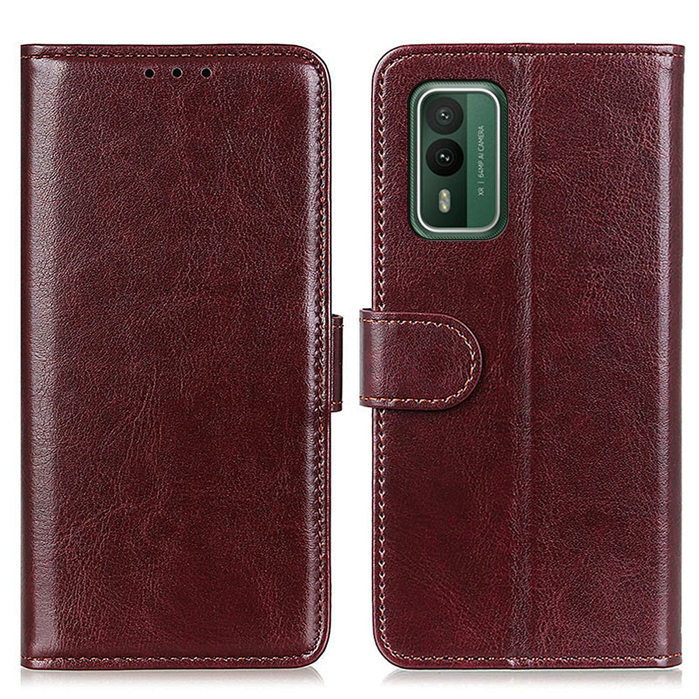 For Nokia XR21 PU Leather Crazy Horse Texture Folio Case Wallet Stand Flip Phone Cover