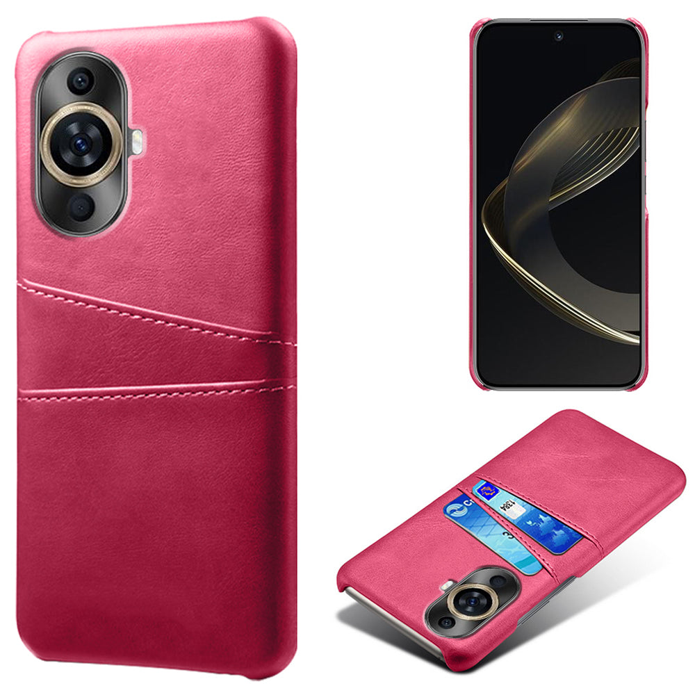 For Huawei nova 11 Dual Card Slots Phone Case Anti-Scratch PU Leather+PC Anti-scratch Phone Cover
