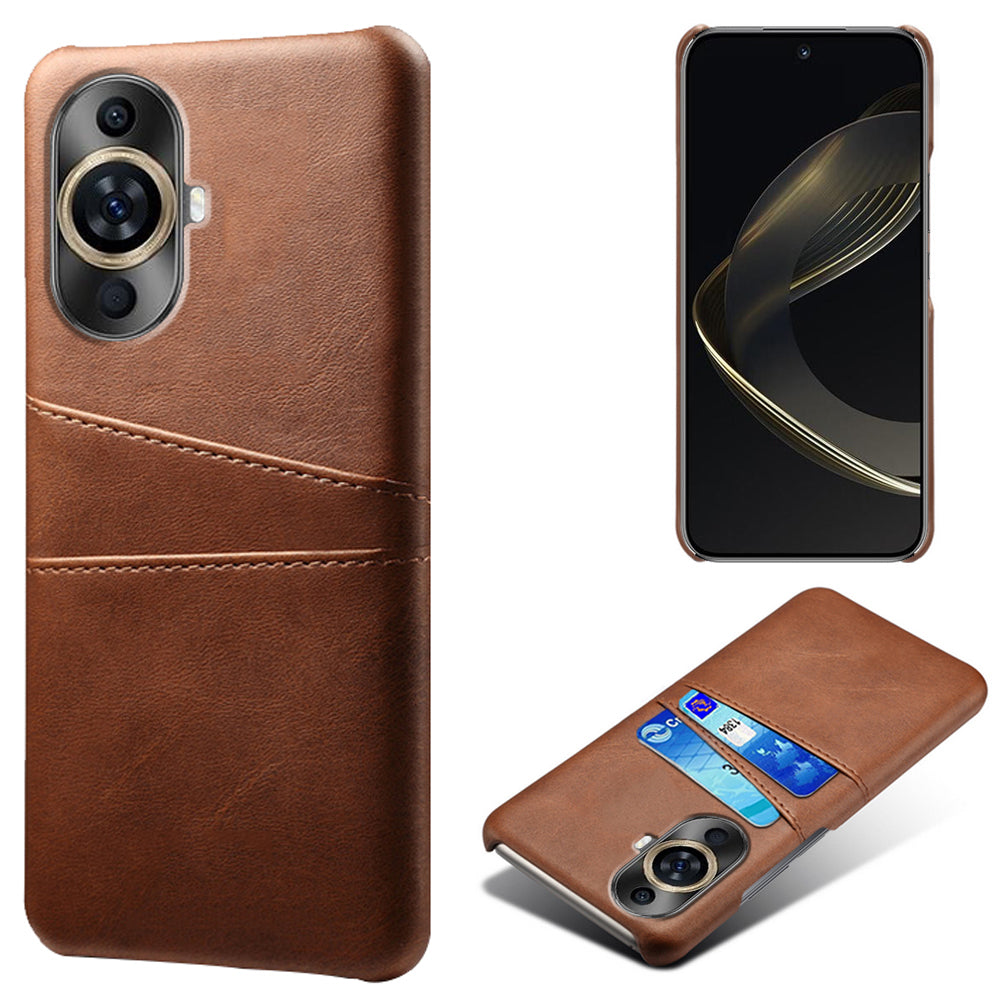 For Huawei nova 11 Dual Card Slots Phone Case Anti-Scratch PU Leather+PC Anti-scratch Phone Cover