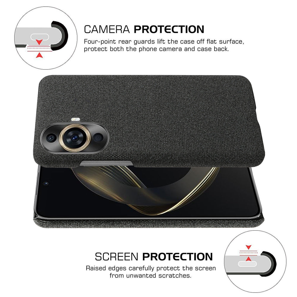 For Huawei nova 11 Drop-proof Mobile Phone Case Cloth+Hard PC Phone Protective Cover