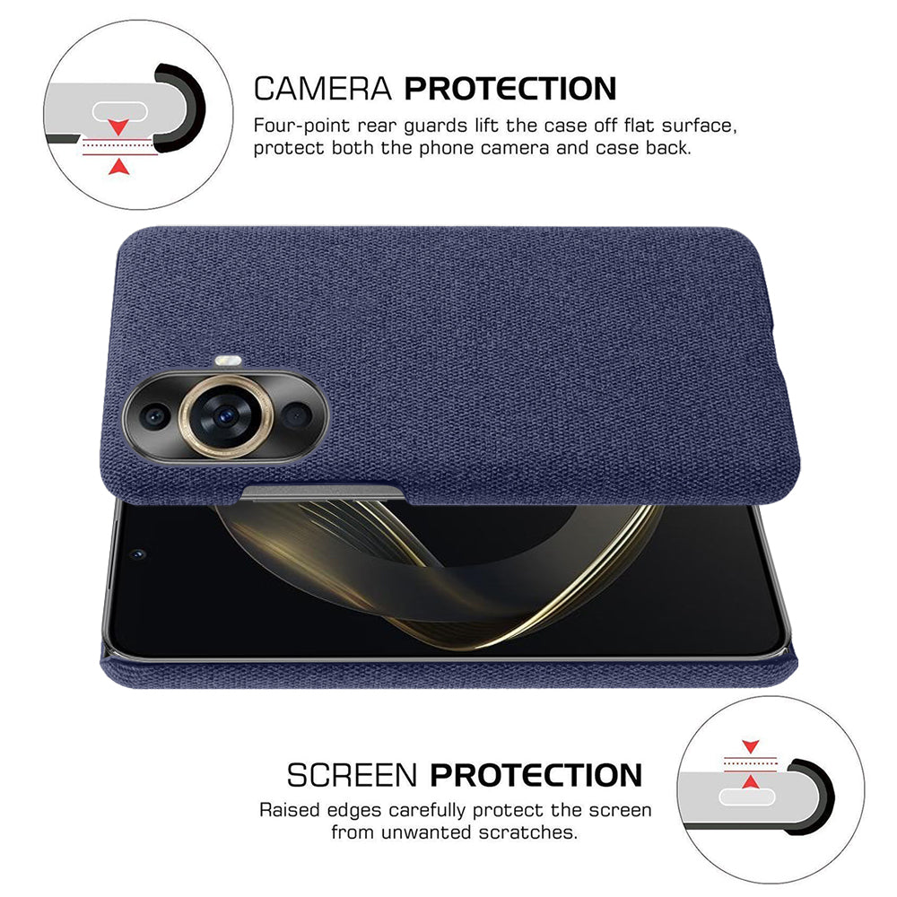 For Huawei nova 11 Drop-proof Mobile Phone Case Cloth+Hard PC Phone Protective Cover