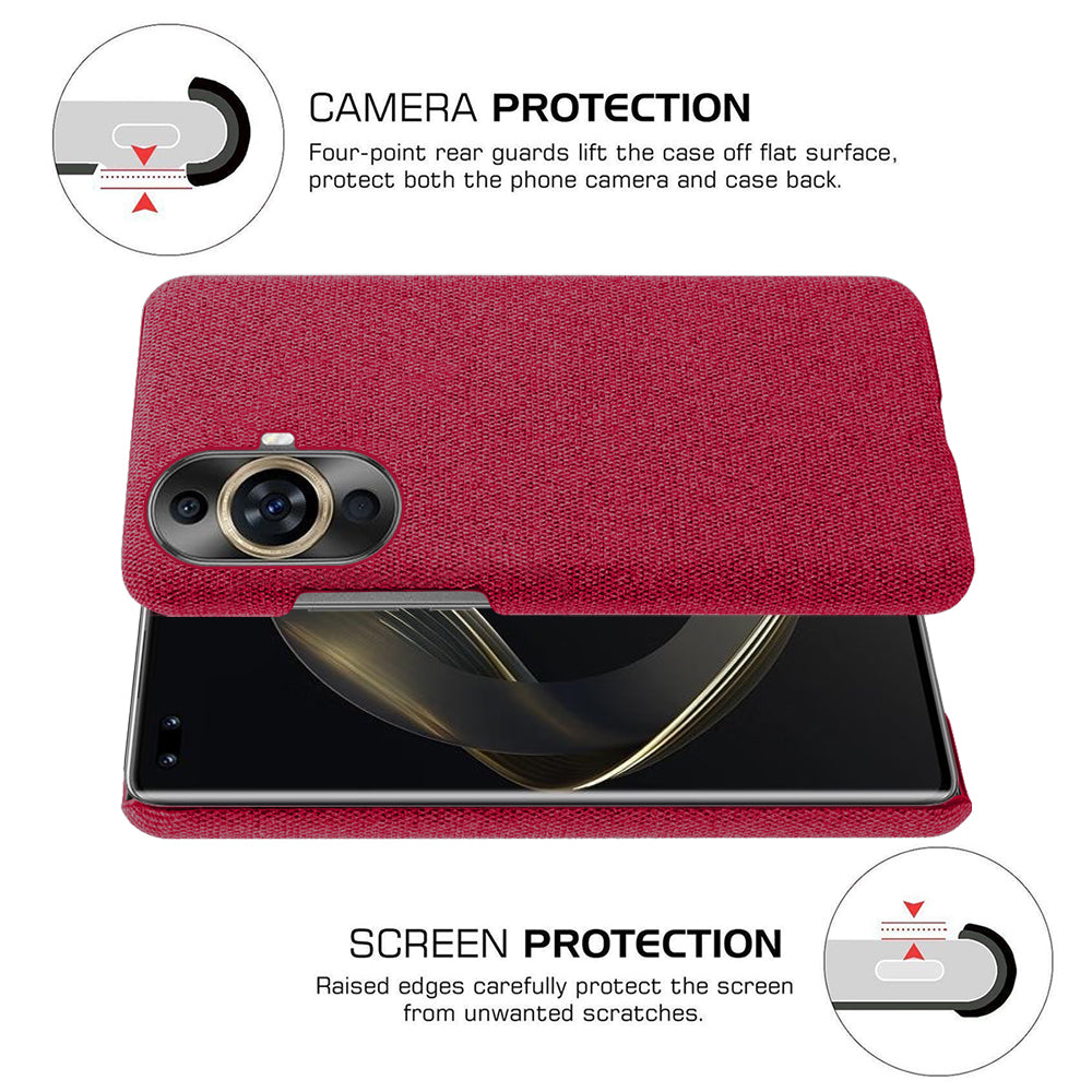 For Huawei nova 11 Pro / nova 11 Ultra Cloth+Hard PC Phone Case Anti-scratch Cell Phone Cover