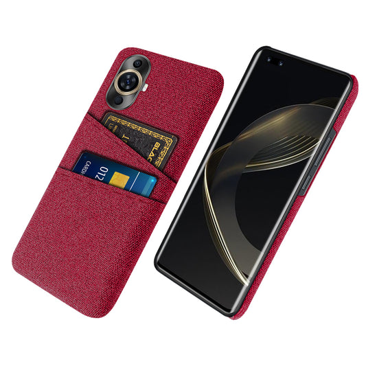 For Huawei nova 11 Pro / nova 11 Ultra Dual Card Slots Phone Case Hard PC + Cloth Phone Cover