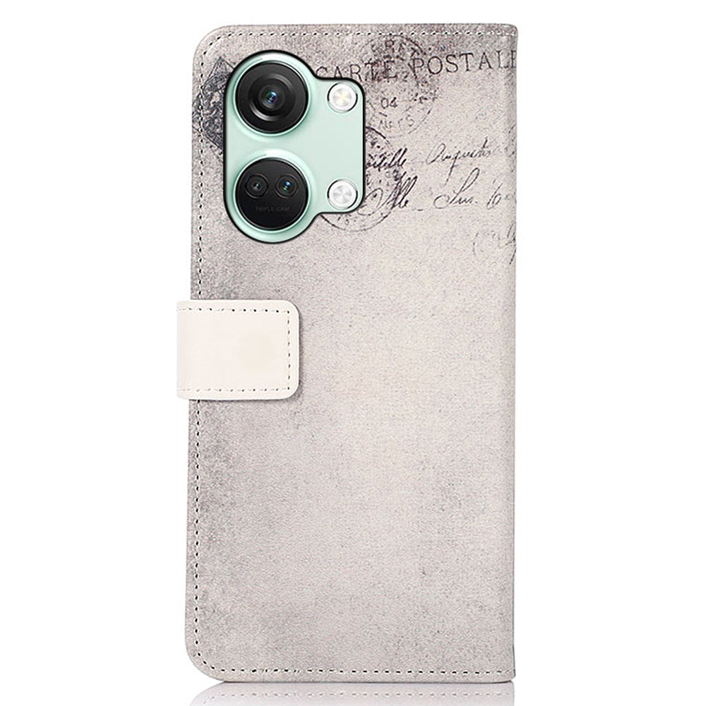 PU Leather Case for OnePlus Nord 3 5G / Ace 2V , Pattern Printing Phone Cover with Stand Wallet