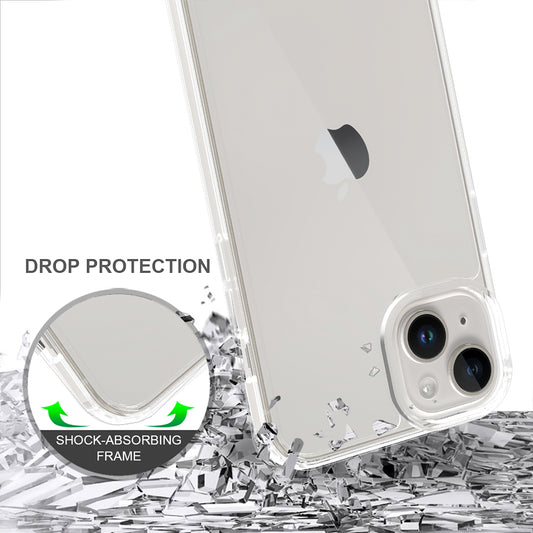 For iPhone 15 Plus Clear Acrylic+TPU Hybrid Phone Cover Anti-Scratch Mobile Phone Case Shell