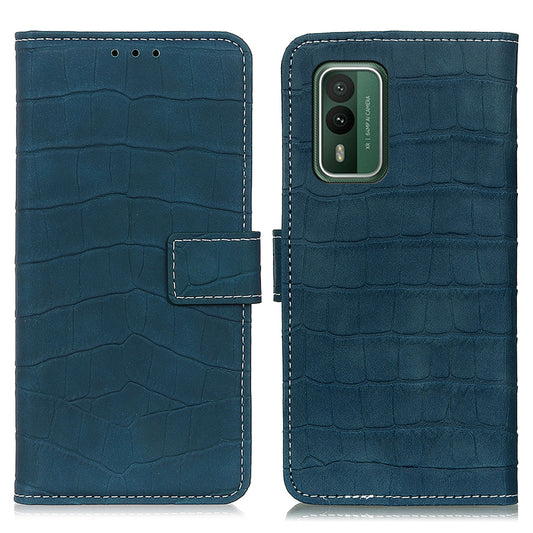 For Nokia XR21 Crocodile Texture Phone Case PU Leather Magnetic Clasp Wallet Stand Cover
