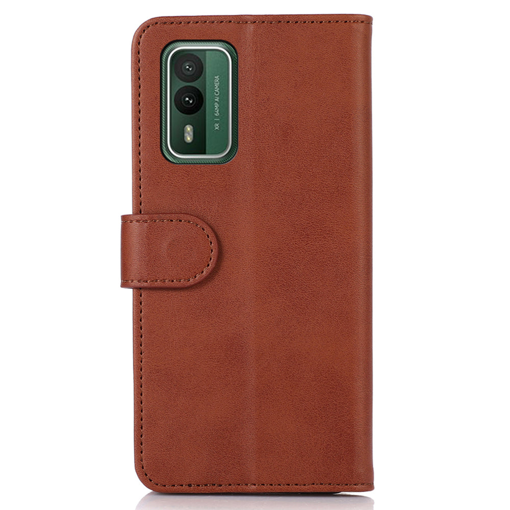 PU Leather Phone Case for Nokia XR21 , Cowhide Texture Phone Cover with Wallet Stand